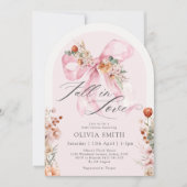 Invitation Chute Floral Bow rose Chute dans le Baby shower d' (Devant)