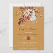 Invitation Chute Floral Couples Or Douche Couples (Devant)