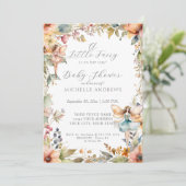 Invitation Chute Floral Enchantée Fée Daisy Baby shower fille (Debout devant)