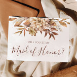 Invitation Chute Floral Foliage Serez-Vous Ma Fille D'Honneur<br><div class="desc">Cartes de proposition d'honneur de style bohème moderne avec fleurs d'aquarelle et feuilles de chute dans les tons terre comme rouille brun,  orange brûlé et terre cuite. Un choix parfait pour les mariages d'automne.</div>