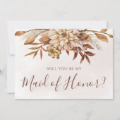 Invitation Chute Floral Foliage Serez-Vous Ma Fille D'Honneur (Devant)