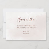 Invitation Chute Floral Foliage Serez-Vous Ma Fille D'Honneur (Dos)