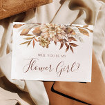 Invitation Chute Floral Foliage Serez-Vous Ma Fille Fleur<br><div class="desc">Cartes de proposition de fleurs de style bohème moderne avec des fleurs d'aquarelle et des feuilles de chute dans les tons de terre comme rouille brun,  orange brûlé et terre cuite. Un choix parfait pour les mariages d'automne.</div>
