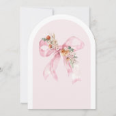 Invitation Chute Floral Pink Bow Baby dans le Baby shower de (Dos)