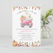 Invitation Chute Floral rose petit Citrouille Baby shower fil (Debout devant)