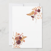 Invitation Chute Florale Automne Douche nuptiale (Dos)