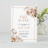 Invitation Chute Florale Automne Rouille Douche nuptiale (Debout devant)