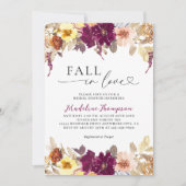 Invitation Chute florale en amour Fête des mariées de script  (Devant)