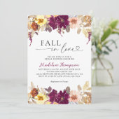 Invitation Chute florale en amour Fête des mariées de script  (Debout devant)