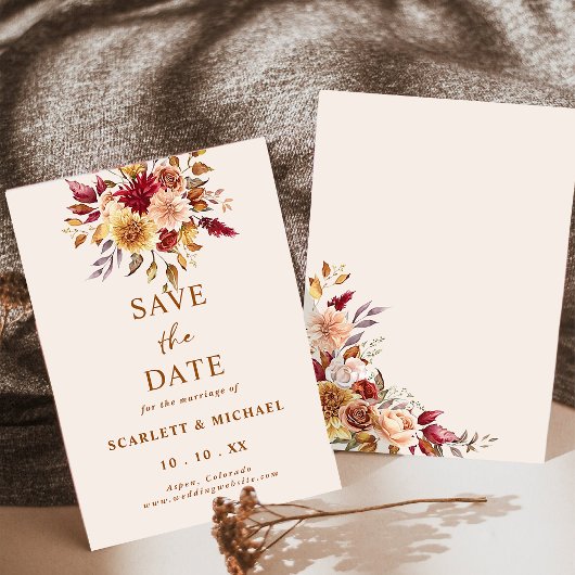 Invitation Chute Florale Simple Enregistrer La Date