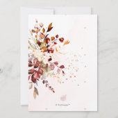 Invitation Chute Folithe Fiançailles Rouille Orange Eucalyptu (Dos)
