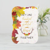 Invitation Chute Gold Merci Grateful Thanksgiving (Debout devant)