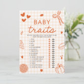 Invitation Chute Hand Drawn Baby Traits Baby shower Jeu (Debout devant)
