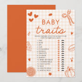 Invitation Chute Hand Drawn Baby Traits Baby shower Jeu (Devant / Derrière)