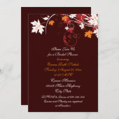 Invitation Chute laisse orange rouge blanc mariage douche nup (Devant / Derrière)