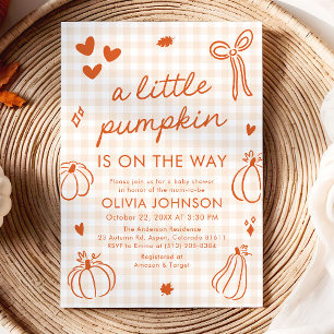 Invitation Chute Maigre Main Tirée Un Petit Baby shower Citro