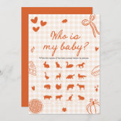 Invitation Chute Main Tiré Cutie Pie Qui Est Mon Jeu De Bébé (Devant / Derrière)