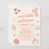 Invitation Chute Main tiré Notre Petite Cutie Pie 2e Annivers (Devant)