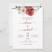 Invitation Chute Mariage romantique des Eucalyptus de Bourgog (Devant)