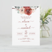 Invitation Chute Mariage romantique des Eucalyptus de Bourgog (Debout devant)