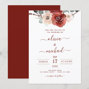 Invitation Chute Mariage romantique des Eucalyptus de Bourgog