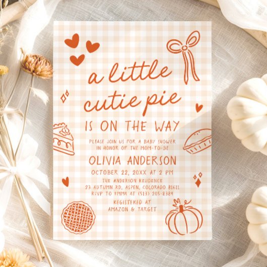 Invitation Chute mignon main tiré petit Baby shower à gâteau 