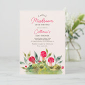 Invitation Chute mignonne aquarelle petit baby shower champig (Debout devant)