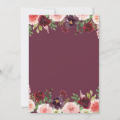 Invitation chute moderne amour roux baby shower bordeaux (Dos)