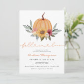 Invitation Chute moderne en amour Fête des mariées Citrouille (Debout devant)