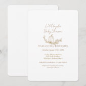 Invitation Chute moderne Li l Citrouille Baby shower arrondi (Devant / Derrière)