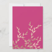 Invitation Chute moderne rose or branche magenta rose Sweet 1 (Dos)