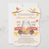 Invitation Chute monogramme Mason Jar Couples Douche (Devant)