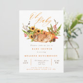 Invitation Chute Oh Baby Deer Citrouille & Baby shower de tou (Debout devant)