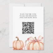 Invitation Chute Pink Bow Petit Baby shower Citrouille QR Cod (Dos)