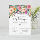 Invitation Chute romantique Flore Mariage Arc Photo QR Code (Debout devant)