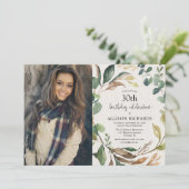Invitation Chute rustique de feuillage toute photo adulte (Debout devant)