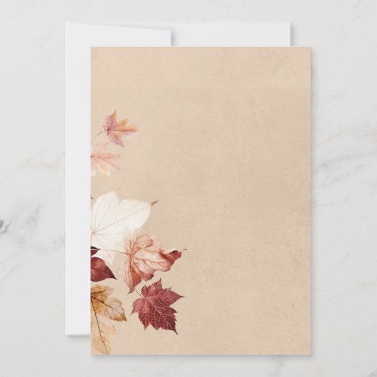 Invitation Chute Rustique En Amour Chute Wreath Tan Fête des (Dos)