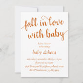 Invitation Chute simple en amour avec bébé | Dusty Burnt Oran (Devant)