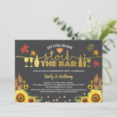 Invitation Chute stock bar chalkboard tournesol or (Debout devant)