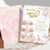 Invitation Chute Thé Citrouille rose pour le 2e anniversaire 