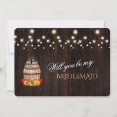 Invitation Chute Vin Barre Vous Serez Ma Femme D'Accueil (Devant)