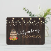 Invitation Chute Vin Barre Vous Serez Mon Groomsman (Debout devant)