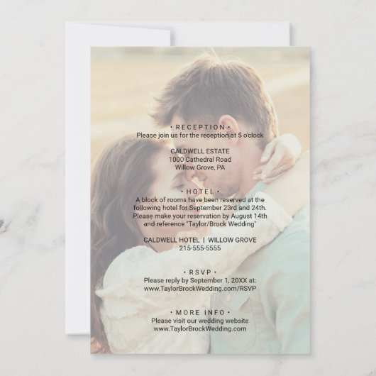Invitation Chute Whimsical Dans L'Amour Tout En Un Mariage (Dos)