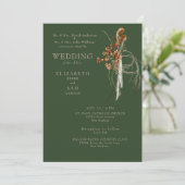 Invitation Chute Wispy Boho Forest Green Les deux parents (Debout devant)