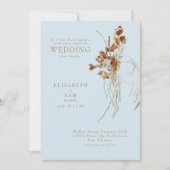 Invitation Chute Wispy Boho Sky Blue Bride Parents Mariage (Devant)
