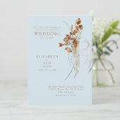 Invitation Chute Wispy Boho Sky Blue Bride Parents Mariage (Debout devant)