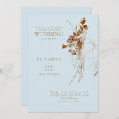 Invitation Chute Wispy Boho Sky Blue Bride Parents Mariage (Devant / Derrière)