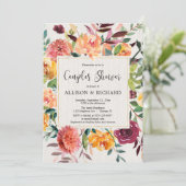 Invitation Chutes de Bourgogne aux couples floraux baby showe (Debout devant)