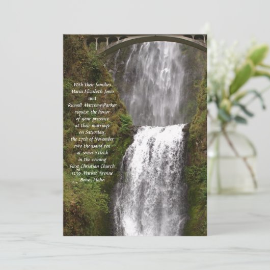 Invitation Chutes Multomah avec Mariage de pont (Debout devant)