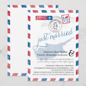 Invitation Chypre Antique Airmail Tout Juste Marié Réception (Devant / Derrière)